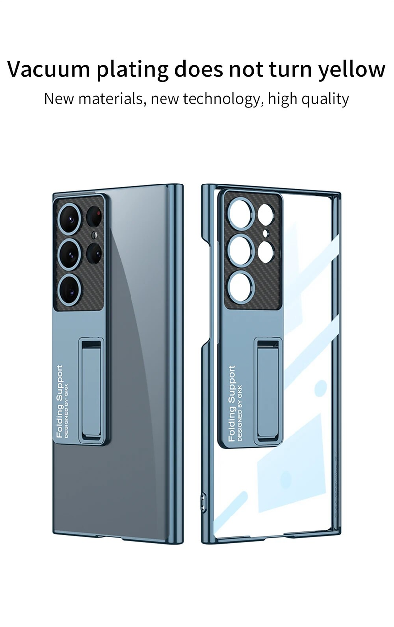 Samsung Galaxy Ultra / Plus S24 dėklas, skaidrus, permatomas laikiklis, stovas, plastikinis dėklas S23 ultra plus_voghion.com