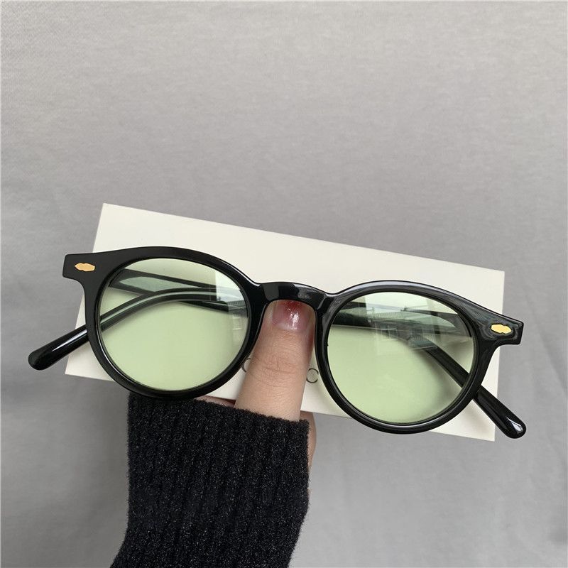 Yellow Round Sunglasses Men And Women Trendy Retro Handsome Dancing Black Sunglasses Small Face_voghion.com