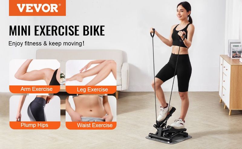 Stair Stepper For Exercise At Home Mini Twist Stepper With Resistance Band_voghion.com
