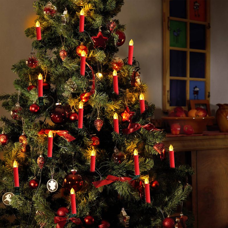Drijvende LED-kaarsen met afstandsbediening en clips - 10 stuks, wisselend in meerdere kleuren, timerfunctie, voor kerst- en Halloweenfeestdecoraties_voghion.com