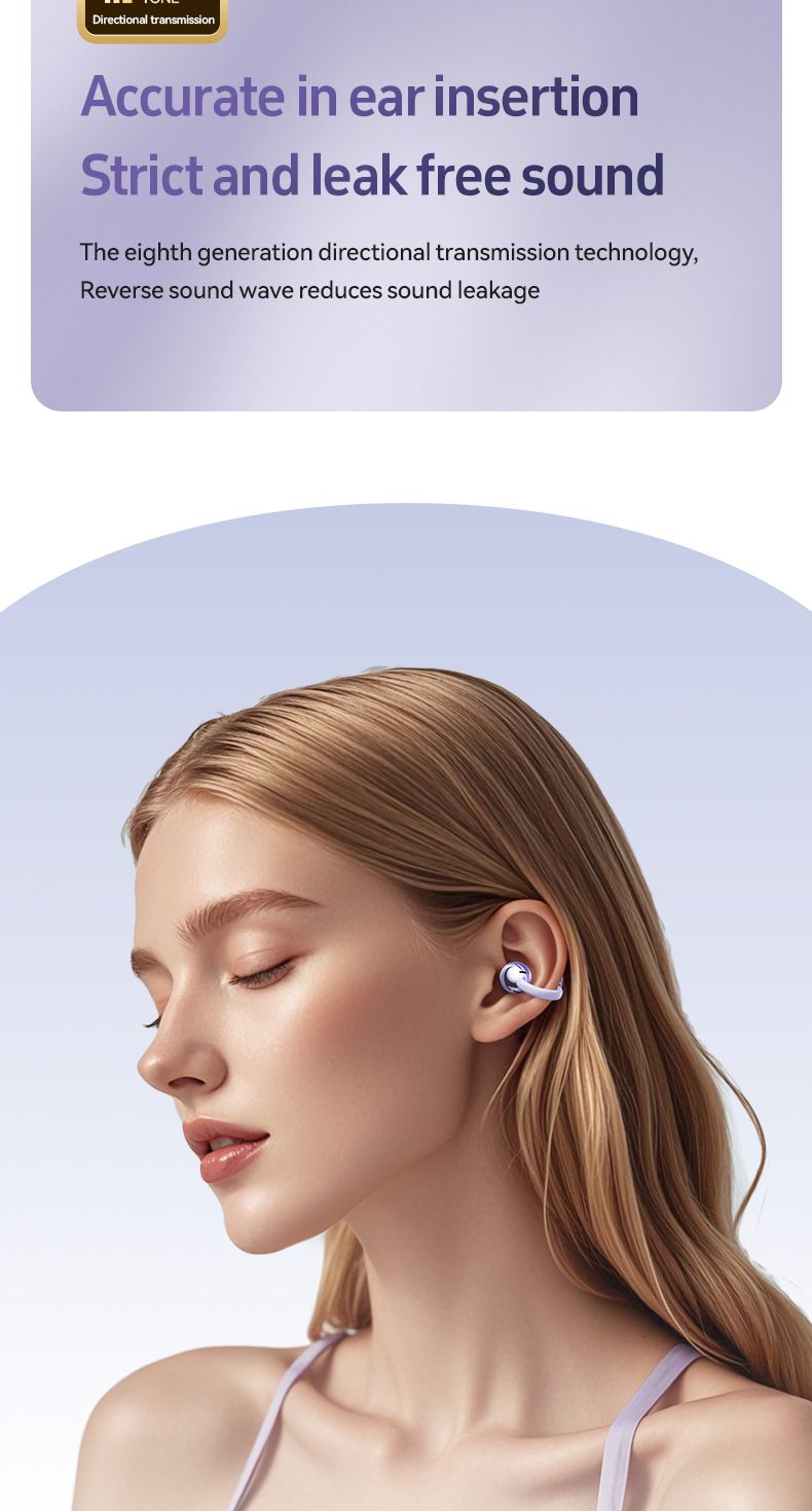 M108 Ear Clip Wireless Long Battery Life Bone Conduction Sports Noise Cancelling Earphones Bluetooth_voghion.com