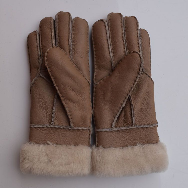Genuine Sheepskin For Women Winter Warm Casual Patent Leather Riding Gloves_voghion.com