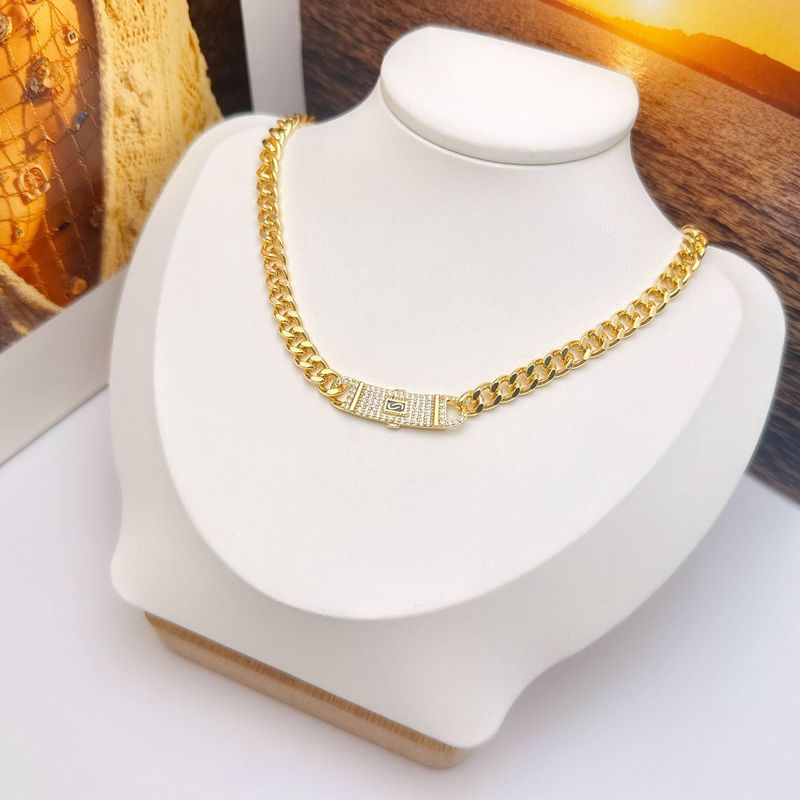 Collana con bracciale staccabile, gioielli, stile classico punk rock cubano, regalo hip hop_voghion.com