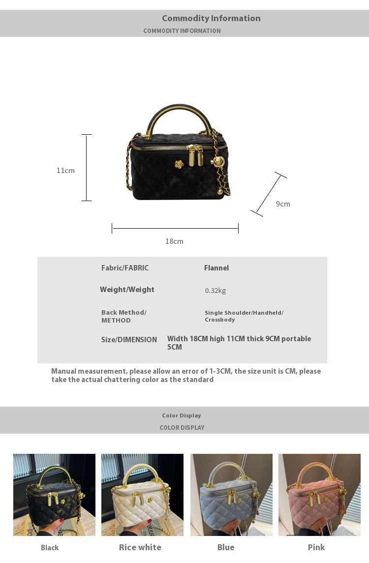 Beibei Shangpin 2024 New Korean Fashion niche Golden Ball Chain Makeup Handheld One Shoulder Diagonal Cross Tidal_voghion.com