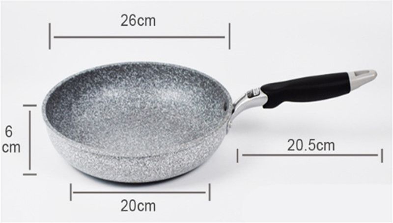 Sartén wok de piedra duradera, antiadherente, de cerámica, para inducción, ideal para cocinar en la cocina a gas o para carne._voghion.com
