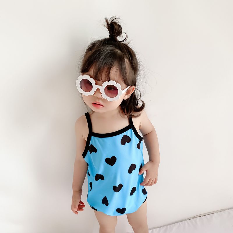 Maillot de bain une pièce pour bébé fille, mignon, triangle, escalade, nouvelle collection coréenne chinoise chic 2024_voghion.com