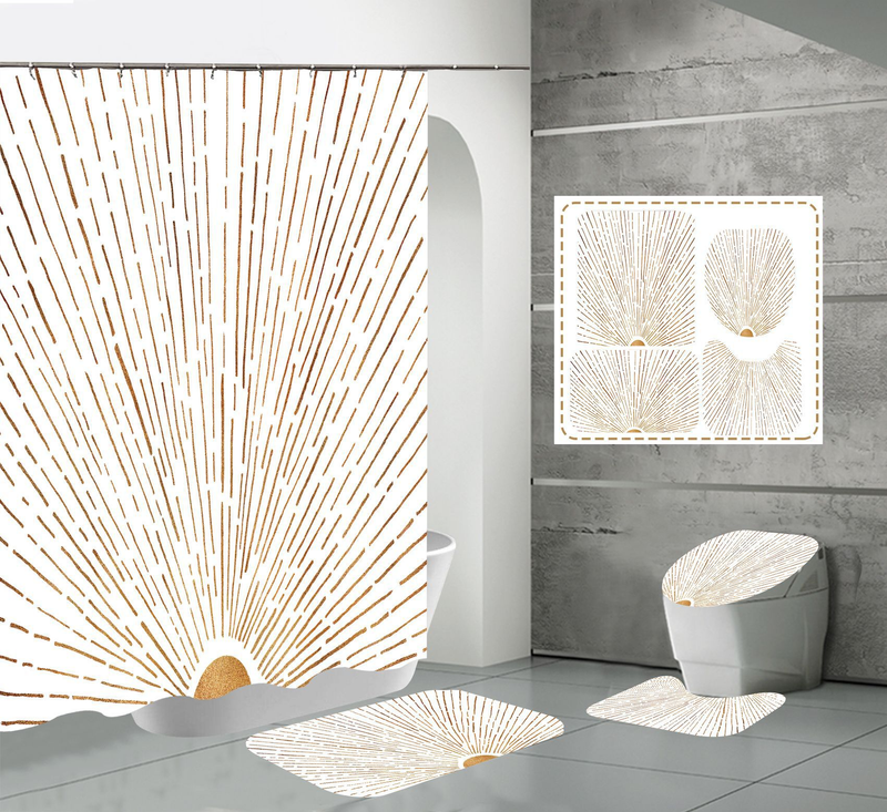 Nordic modern high-definition digital printing waterproof and anti fog polyester high-end hotel partition bathroom_voghion.com