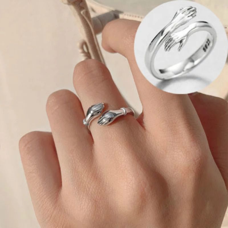 2-teiliges kreatives Herz-Paar-Ring-Set für immer und endlose Liebe, Ehering für Frauen und Männer, Charm-Anhänger zum Valentinstag_voghion.com
