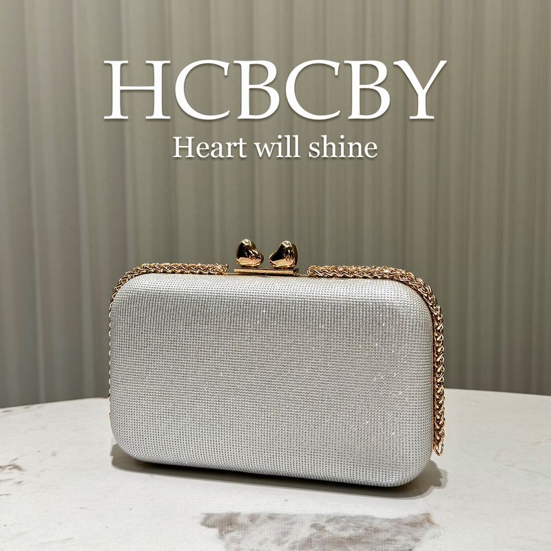 Borsa a mano minimalista con glitter argento - Elegante borsa da sera da donna per occasioni formali_voghion.com