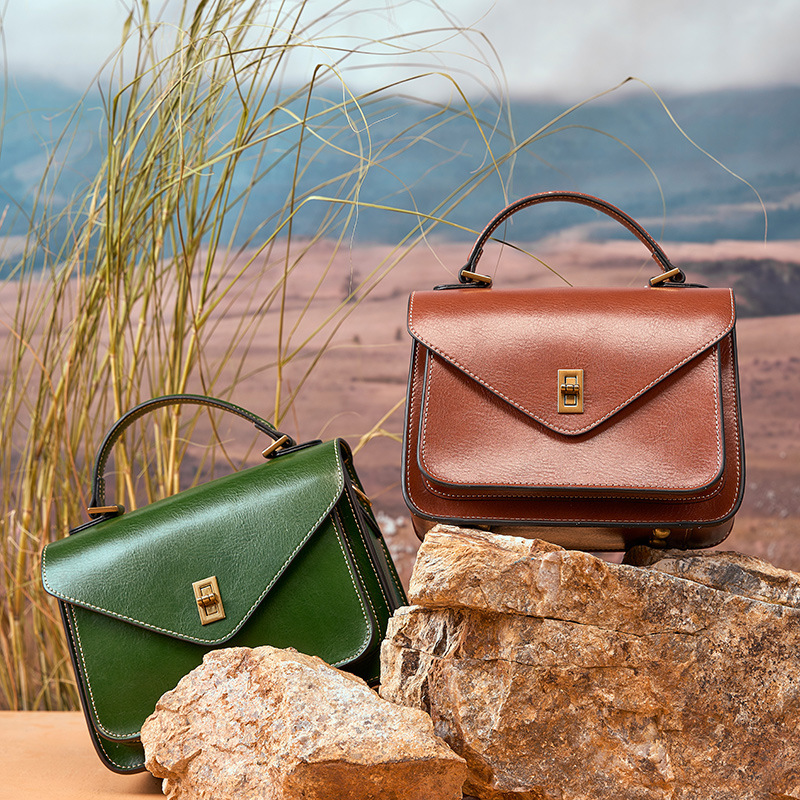 Vera pelle vegetale, pelle bovina, nuovo temperamento high-end, semplice e alla moda, borsa da donna, trasporto a mano, postino a tracolla a spalla_voghion.com