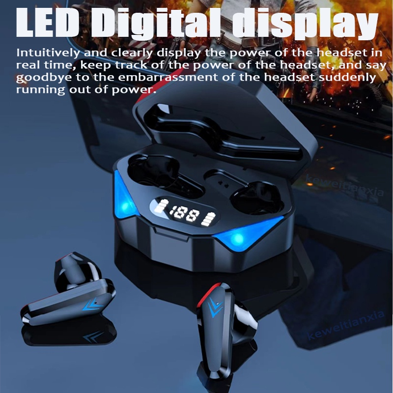 X15 TWS draadloze Bluetooth-headset met LED-display Gamer voor Android iPhone Xiaomi Redmi ruisonderdrukkingsmicrofoon_voghion.com