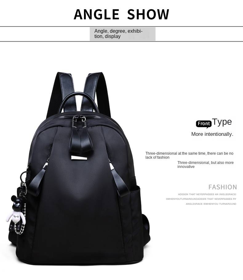 VINEY Backpack 2025 Summer New Large Capacity Oxford Cloth Backpack Women's Bag Ins Fashion Schoolbag_voghion.com