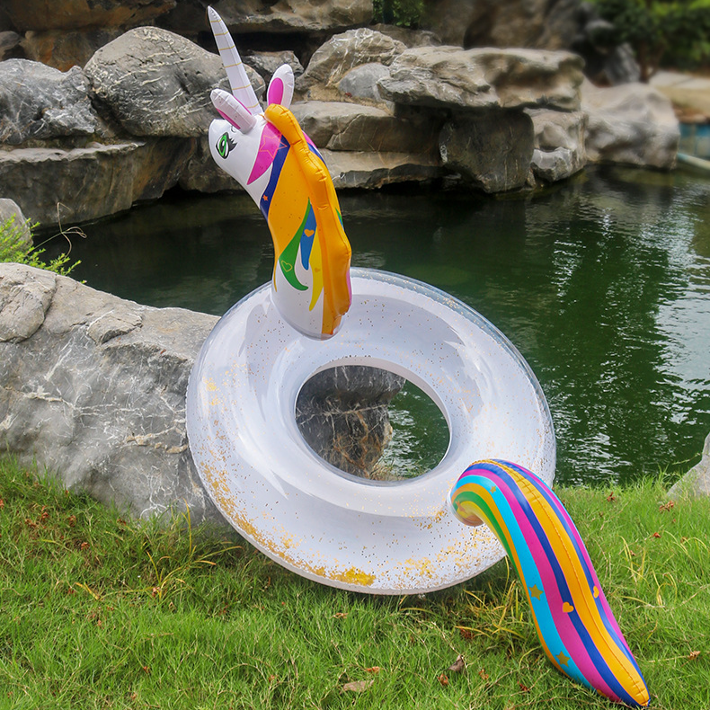 Aufblasbarer Einhorn-Pool-Schwimmring, riesiger Aufsitz-Schwimmring für Erwachsene und Teenager, lustiges Wasserspielzeug für Strand-Poolpartys, Sommerferien_voghion.com