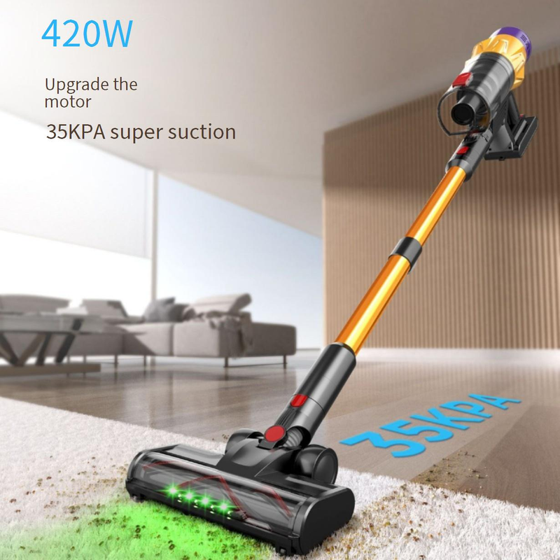 Bezdrátový ruční vysavač pro domácnost 420W 35Kpa, velký sací výkon, čištění koberců_voghion.com