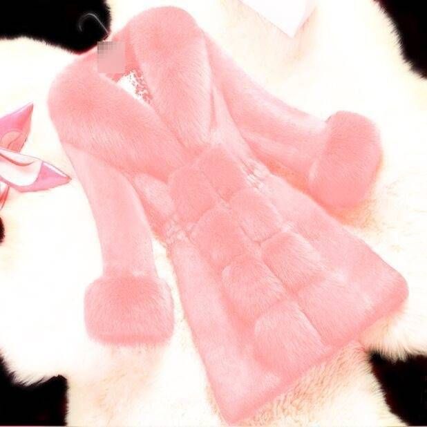 Elegante cappotto in pelliccia sintetica per donne dai 40 ai 50 anni, capospalla invernale di media lunghezza, misto pelliccia di visone e coniglio, caldo ed elegante._voghion.com