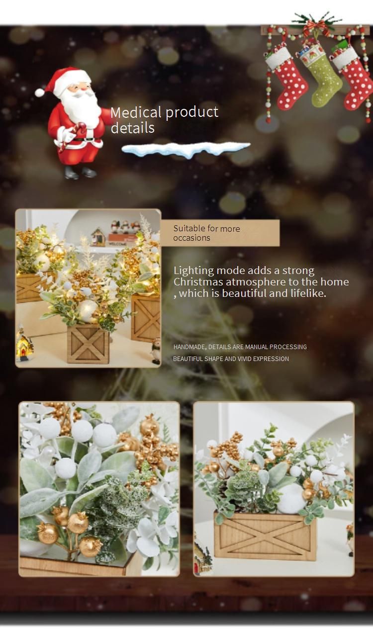 Mini-Weihnachtsbaum in Gold mit Lichterkette – Tischdekoration aus Holz für Zuhause und Büro (Weiß/Gold, 20–50 cm, beleuchtet/unbeleuchtet erhältlich)_voghion.com