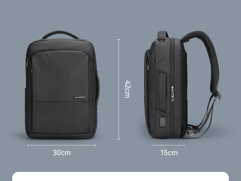 Zaino da lavoro premium, zaino per laptop di grande capacità con spallacci ergonomici, tessuto Oxford resistente all'acqua, design elegante e minimalista_voghion.com