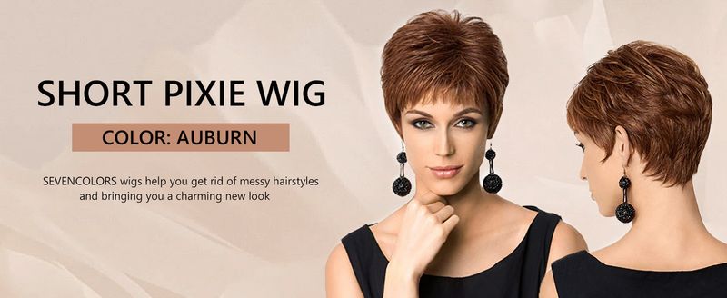 Perruques synthétiques à clips pour femmes, cheveux courts tendance avec frange latérale, perruques complètes_voghion.com