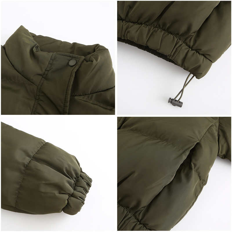 Women's fashion long sleeve high neck warm coat loose casual cotton-padded jacket_voghion.com