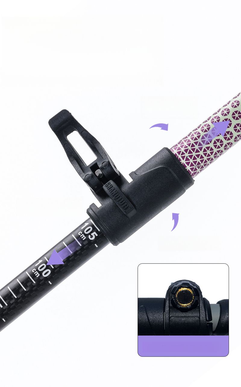 Carbon Fiber Trekking Pole Teleskop Drei-Abschnitt Stick Einstellbare Tragbare Wesentliche Lieferungen Outdoor Wandern_voghion.com