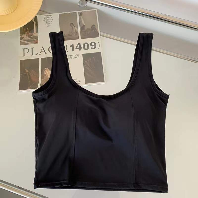 Ice Silk Solid Color One-Piece Comfortable Basic Camisole_voghion.com