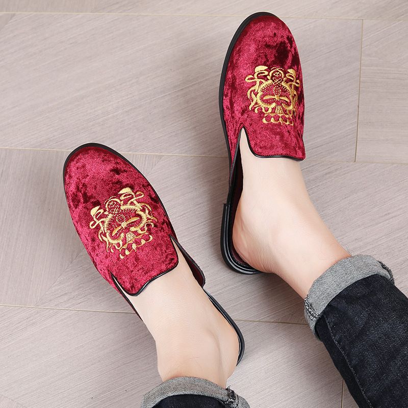 Unschlagbare Qualität Unschlagbare Qualität Neue bestickte Herrenschuhe, einteilige Herren-Loafer, nicht riechende Fußbedeckungen für den Sommer, Freizeitschuhe mit runder Spitze_voghion.com