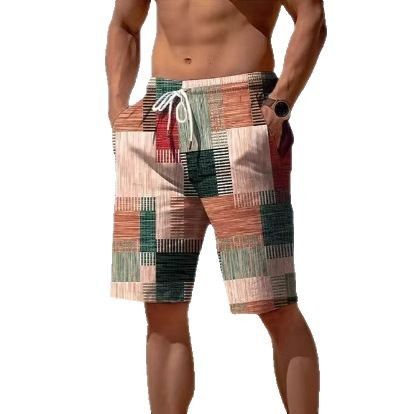 Unbeatable Quality Unbeatable Quality New Summer Breathable Hawaiian Beach Pants 3D Printed Checkered Pattern Men's Shorts_voghion.com