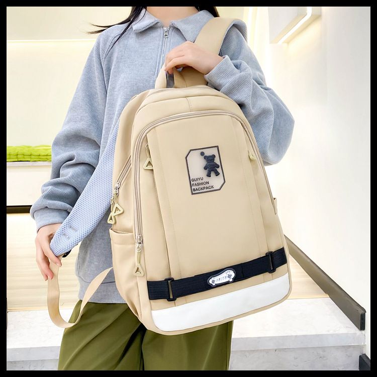 Kinderrucksäcke Moderucksack Neue einfache Junior High School Student Vierteilige Schultasche Große Kapazität Computertasche Nylonrucksack_voghion.com