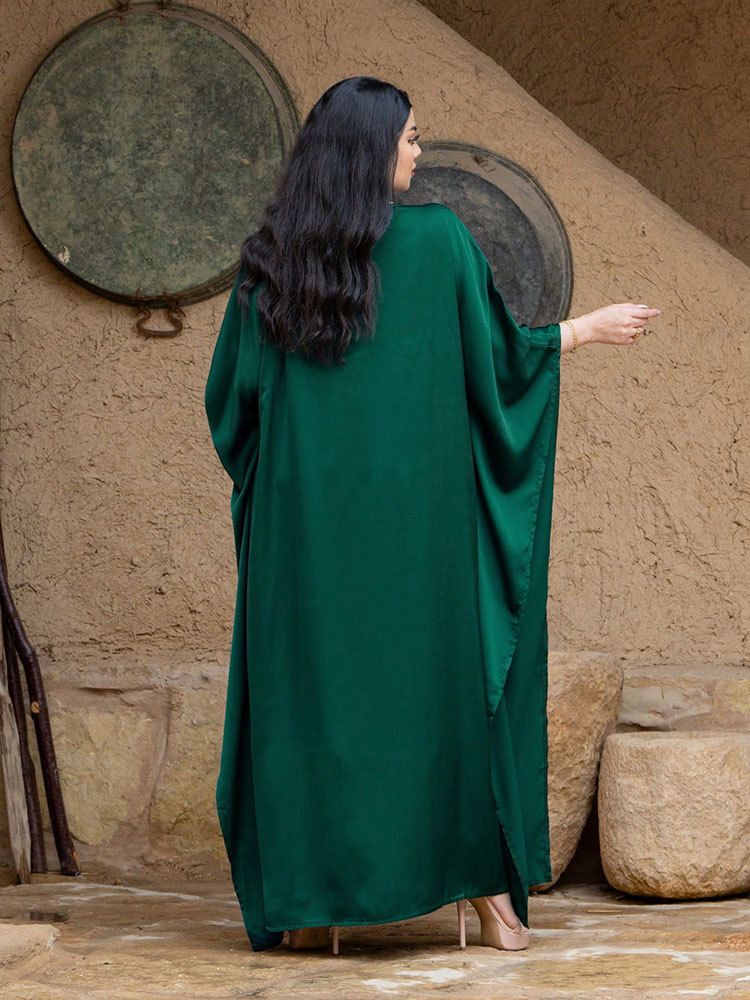 Women's Clothing Matte Satin Beaded Robe Light Luxury Party Dress Skirt_voghion.com