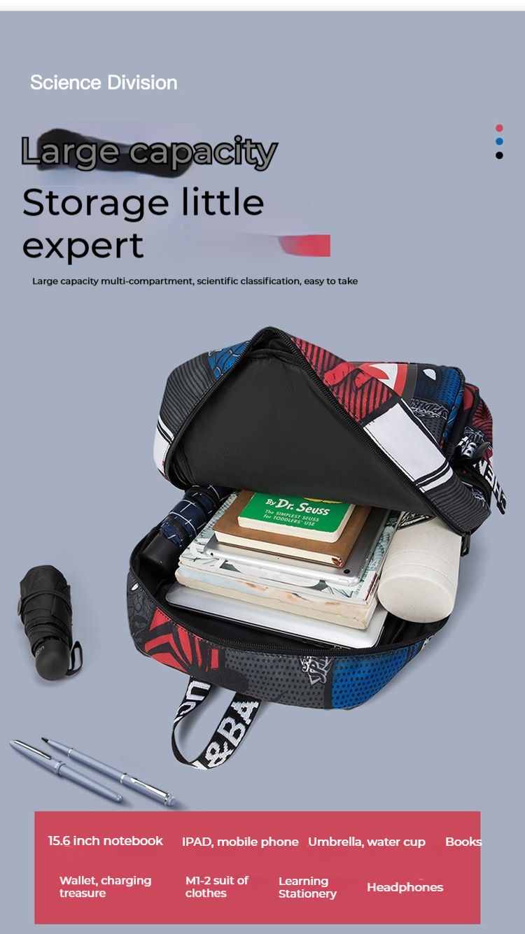 Schoultaschen fir männlech Grondschoulschüler a Kanner vun der drëtter bis sechster Klass, liicht Rucksäck fir modesch,_voghion.com