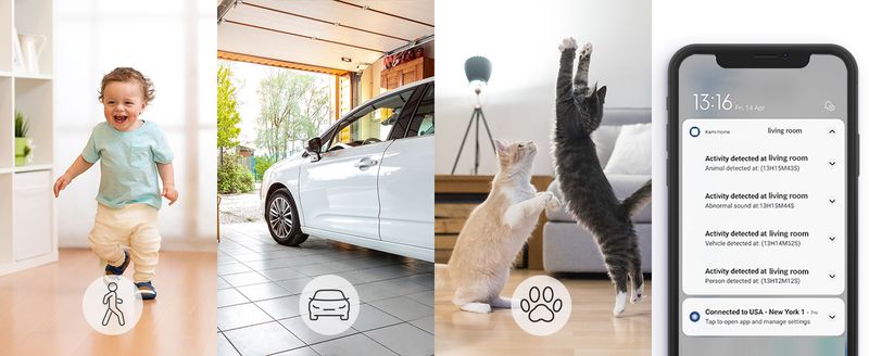 YI Pro 2K 2PC Home Security Camera Kit Idoor with Perso Vehicle Pet Smart Detectio for Baby Moitor Clear Night_voghion.com