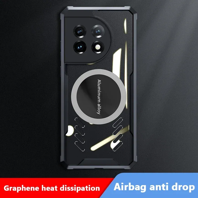 Custodia per PC con dissipazione del calore in grafene per OnePlus 12 12R 11 11R 10R 10T 10 9 9R 9RT, custodia protettiva trasparente traspirante_voghion.com
