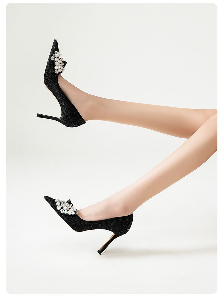 Nouvelles chaussures à talons hauts à bout pointu et à lacets, élégantes et à la mode, style décontracté et décontracté_voghion.com