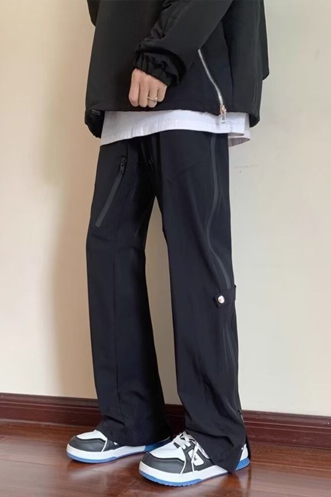 Pantalones de trabajo estilo americano Sprint para hombre, otoño e invierno, deportivos, holgados y funcionales, de felpa, de alta calidad._voghion.com