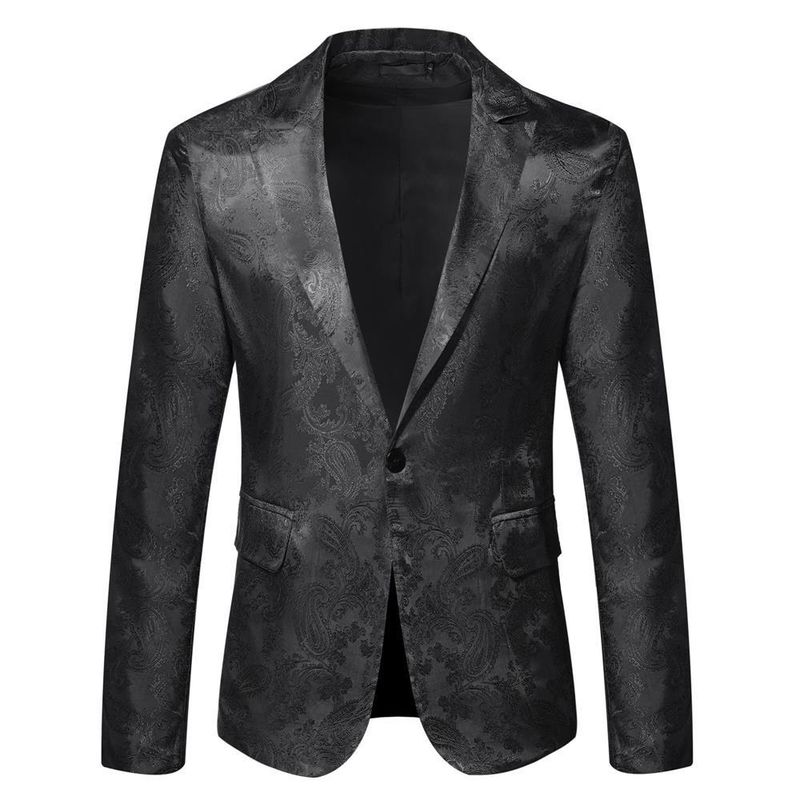 2024 Bright Face Dark Pattern Small Performance Stage Suit Coat Men's_voghion.com