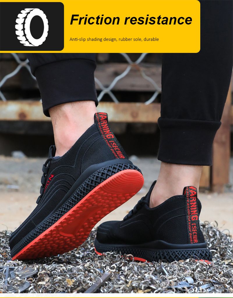 Scarpe da lavoro con punta in acciaio e rete traspirante Manlegu, scarpe da lavoro traspiranti per uomo e donna, stivali di sicurezza leggeri e antiforatura_voghion.com