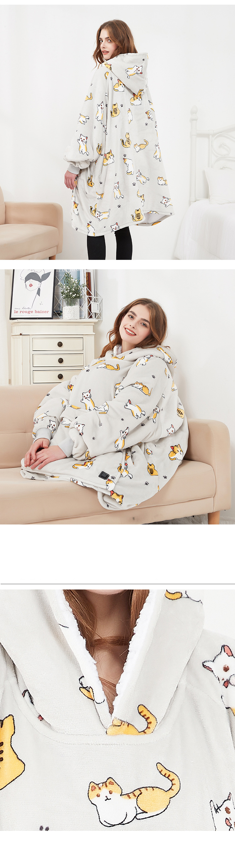 Women's thick casual electric heating lazy clothes_voghion.com