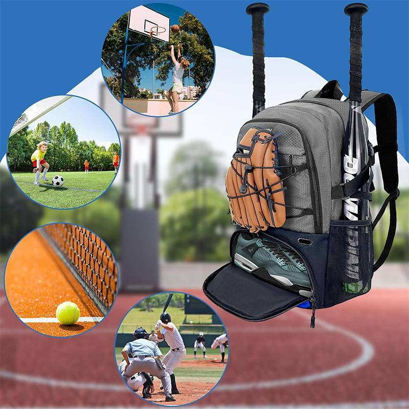 Basketbola mugursoma ar nodalījumu bumbai – liela basketbola soma ar nodalījumu apaviem, sporta aprīkojuma soma_voghion.com