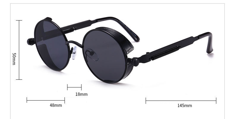 Unisex Steampunk Brille Modische Runde Sonnenbrille Retro Brille Trendy trendige Sonnenbrille für Männer und Frauen_voghion.com