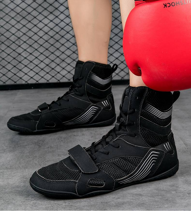 Chaussures de boxe antidérapantes et anti-chute pour hommes et femmes de grande taille, chaussures de lutte d'entraînement de combat, combat Sanda léger, résistant à l'usure et antidérapant_voghion.com