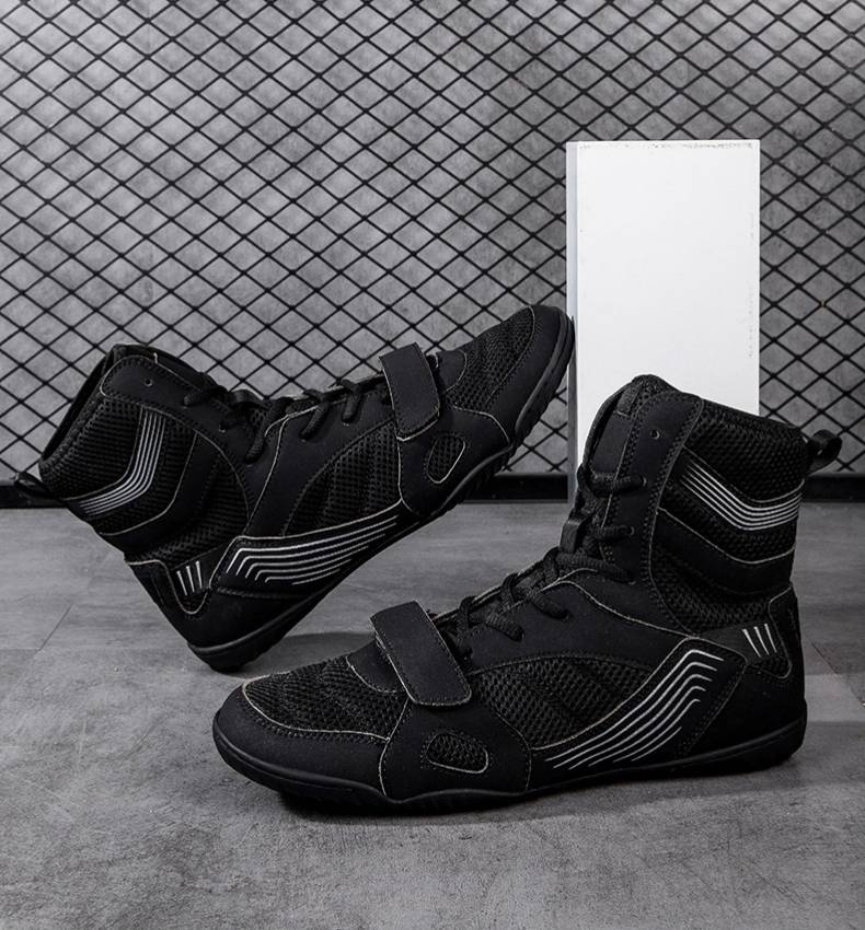 Chaussures de boxe antidérapantes et anti-chute pour hommes et femmes de grande taille, chaussures de lutte d'entraînement de combat, combat Sanda léger, résistant à l'usure et antidérapant_voghion.com