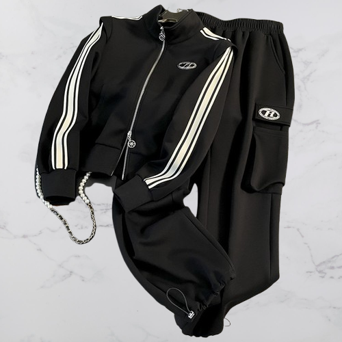 Abbigliamento da donna Casual Sportivo Tuta Autunno Riducente Slim Cerniera Collo Alto Alla Moda Due Pezzi Tuta_voghion.com