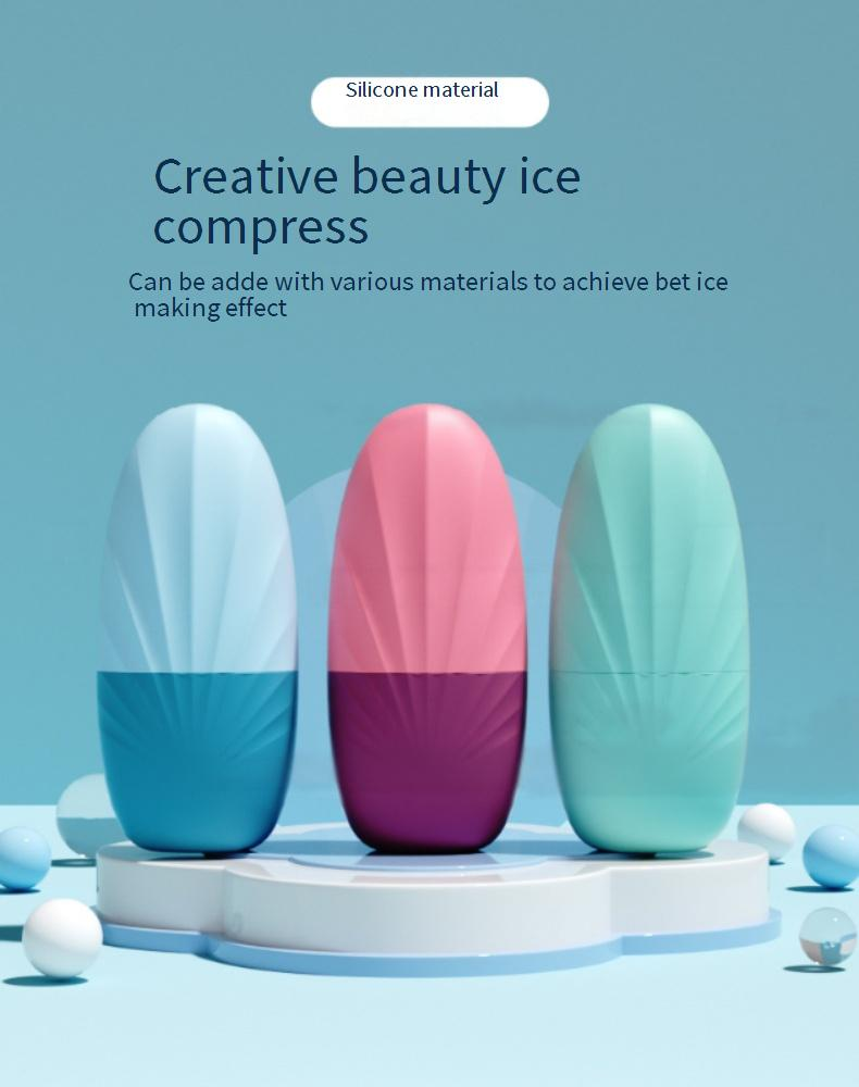 Make-up-Tools & Zubehör Make-up-Tool-Kits Silikon-Gesichtspackung Eiswürfelschale Schönheits-Eisform zum Entfernen von Schwellungen Eisroller Gesichts-Eispackung Massagewerkzeug Spot_voghion.com