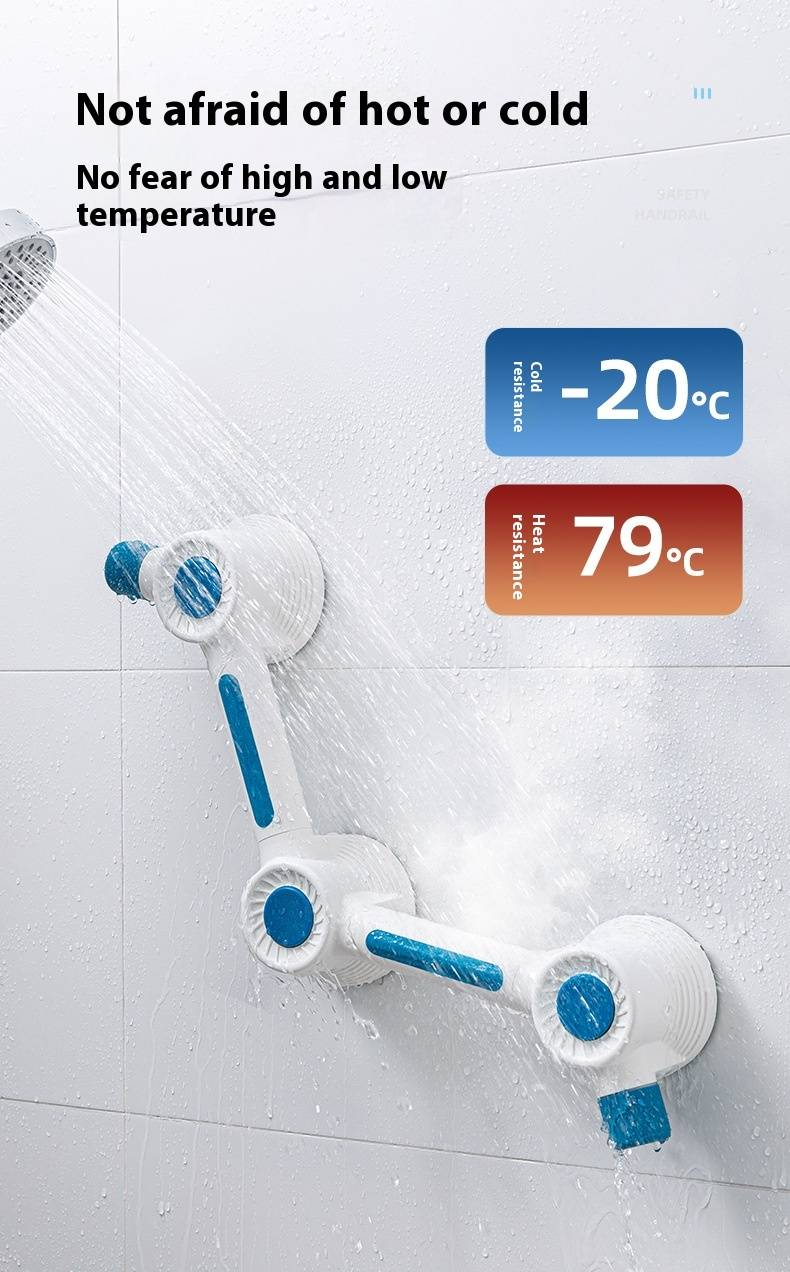 Bathroom Safety Grab Bar - Non-Slip & No-Drill Handrail For Toilet & Shower, Suction Cup Design For Elderly Fall Prevention_voghion.com