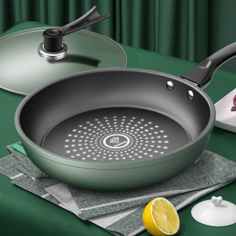 28cm Cast Iron Non Stick Frying Pan, Easy Clean Reduced Smoke Skillet, No Burn Food Release, Heavy Gauge Base Fast Even Heat, Gas And Induction Hob_voghion.com