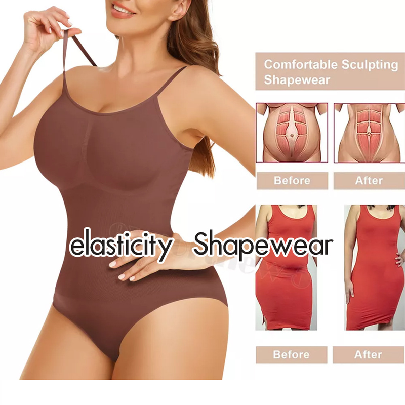 Shapewear-Bodysuit, große Größe, einteiliger Body Shaper für Damen, Tanga, Hüftlifting, Formen, Korsett, Körperschönheit, einfarbig, Skims-Hosenträger_voghion.com