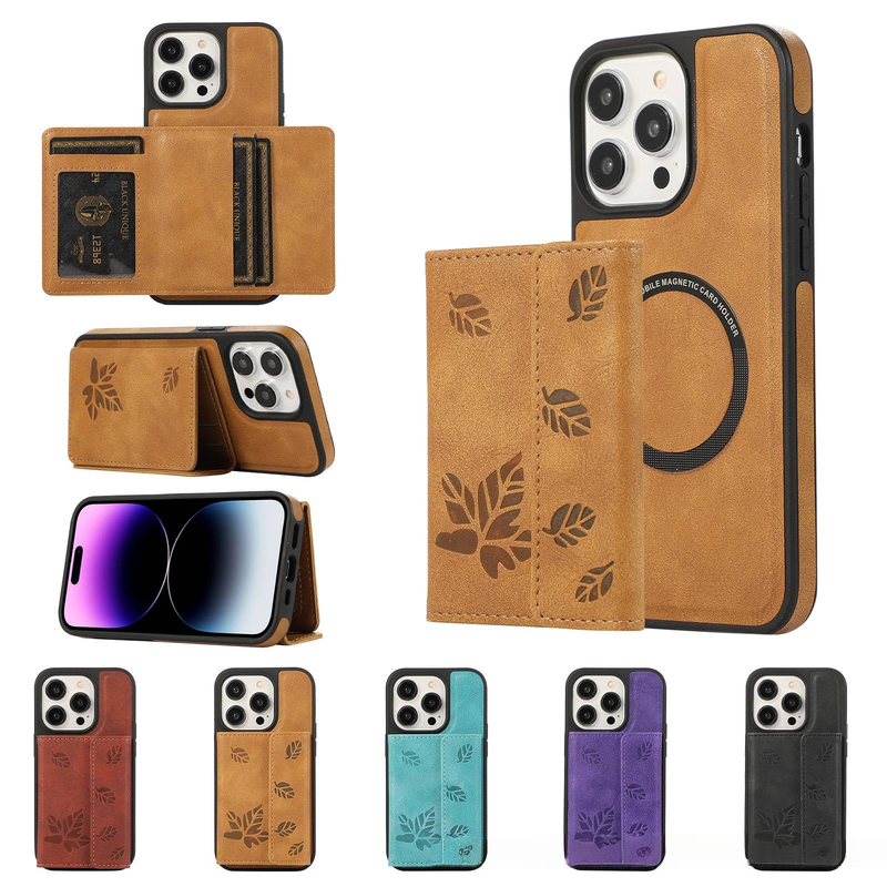 Magnetic Card Holder Phone Case For Slim Wallet & Protective Cover With Vintage Style_voghion.com