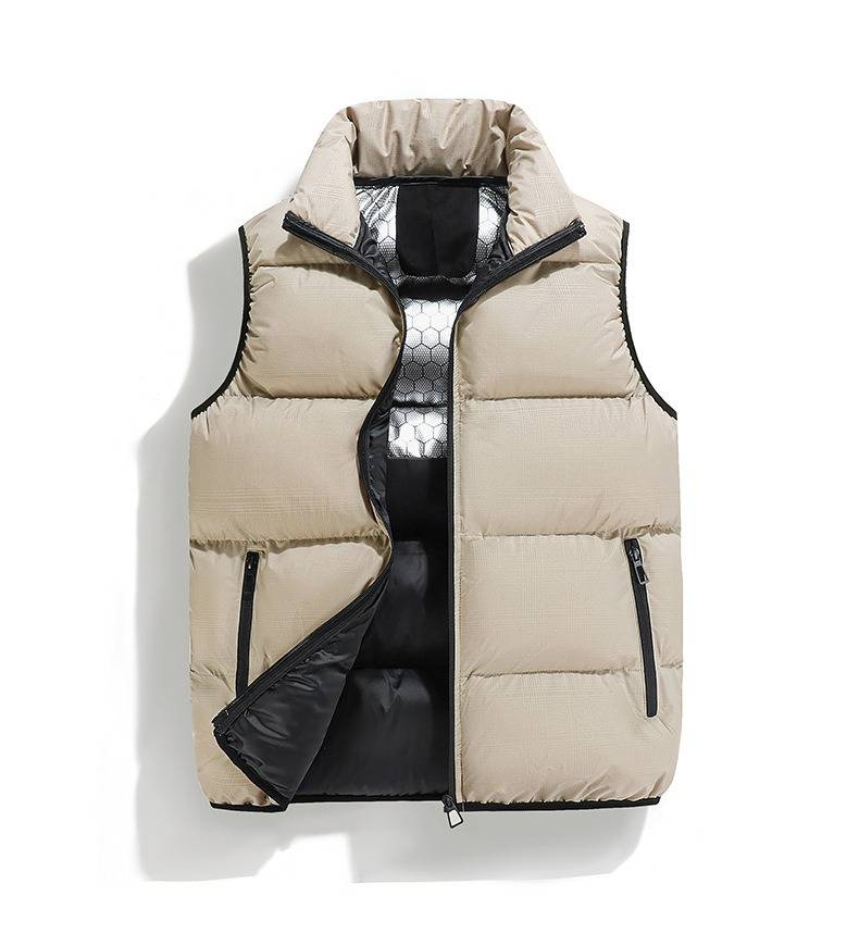 Gilet da uomo in cotone leggero al grafene, giacca invernale calda senza maniche, vestibilità slim, per casual e attività all'aperto_voghion.com