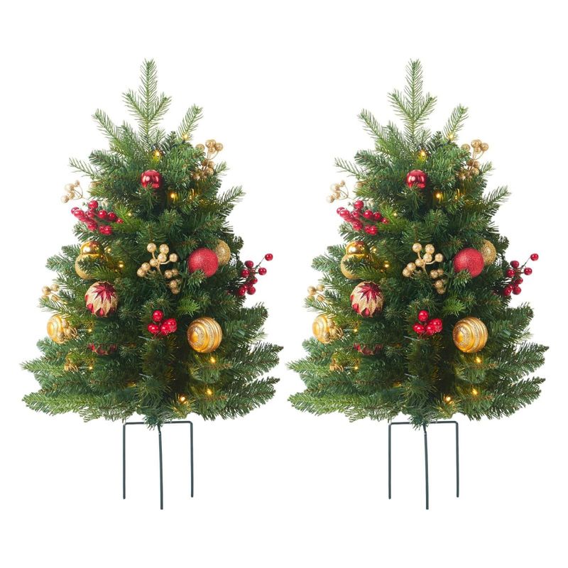 PVC Christmas Ground Stake Lights For Outdoor Garden, Beach, And Yard Decorations – 76cm Height, Multi-Color Options_voghion.com