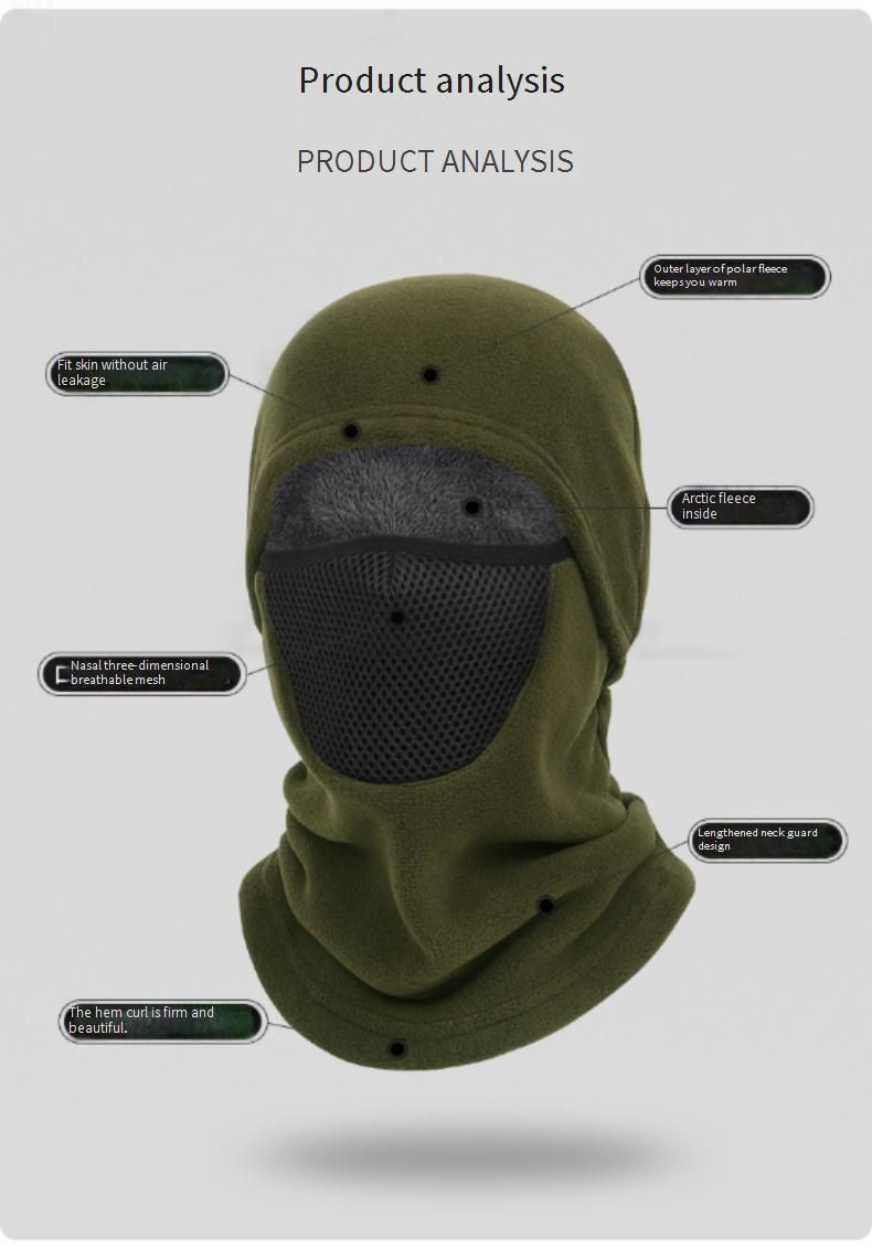 Thermal Windproof Balaclava For Cycling Skiing Outdoor Sports - Double-Layer Fleece Face Mask Unisex Cold Weather Protection (Black, Dark Gray, Navy)_voghion.com